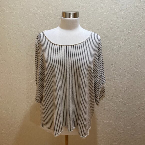 Eileen Fisher lightweight linen stripe top XL - Picture 1 of 7